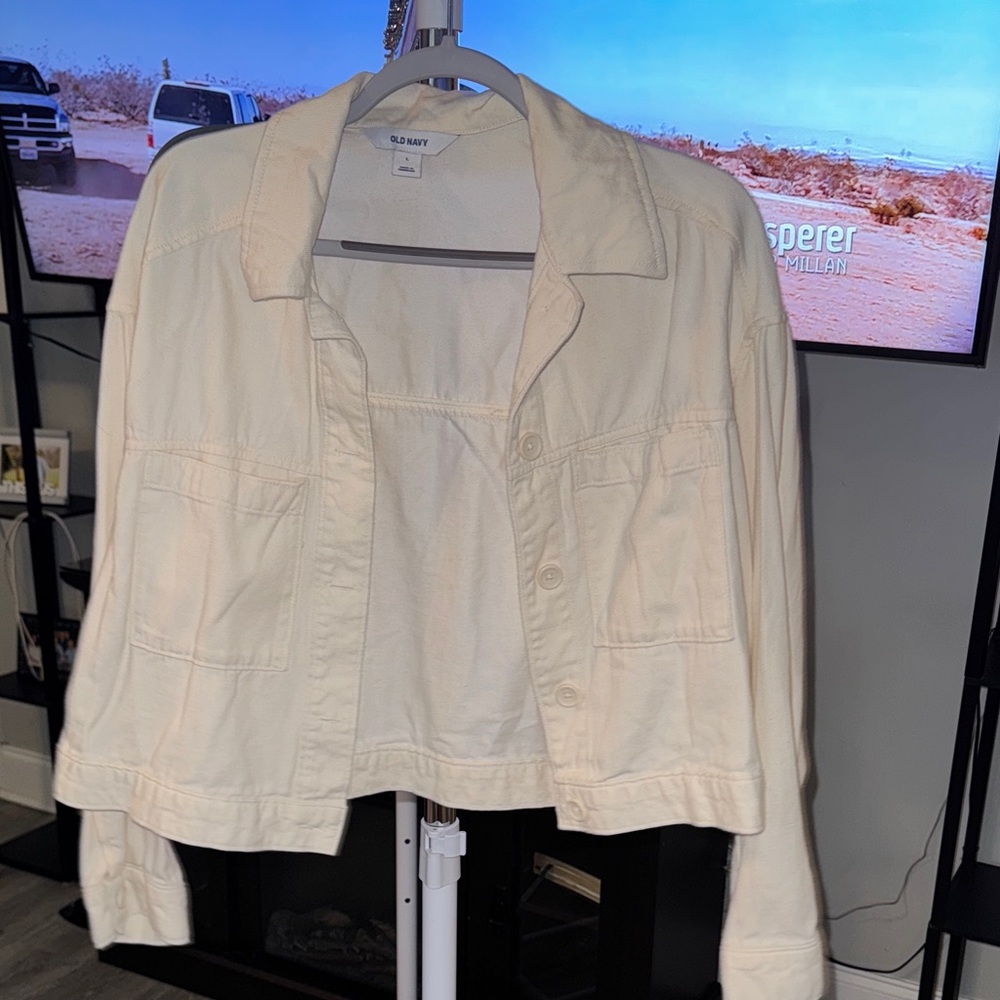 Old Navy Women's Off-White Jean Jacket